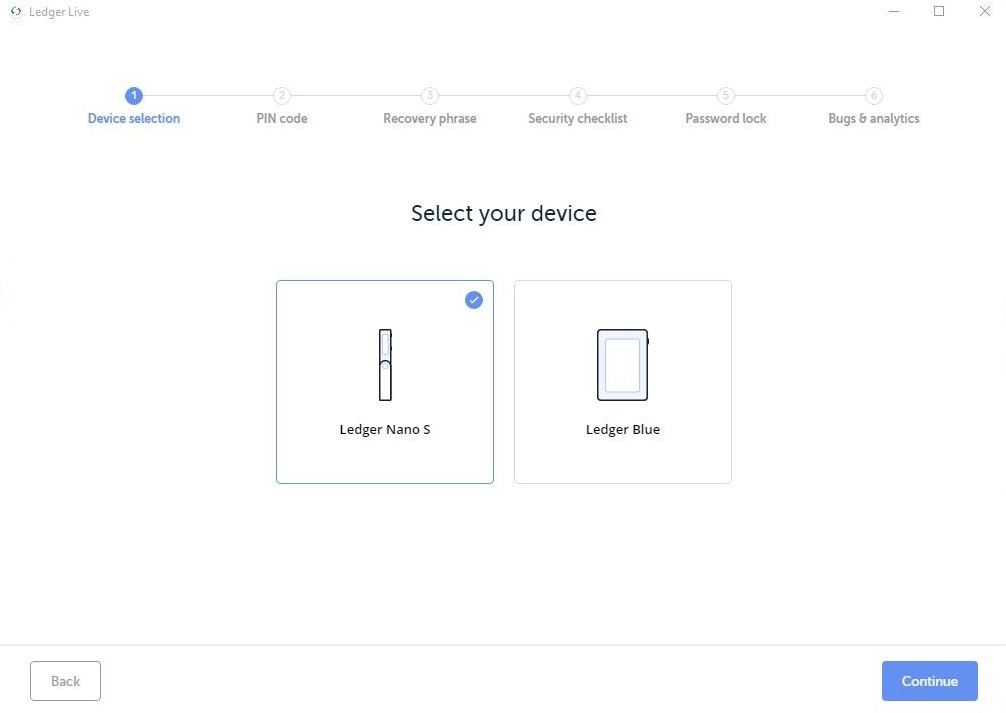 Ledger Live - Select device